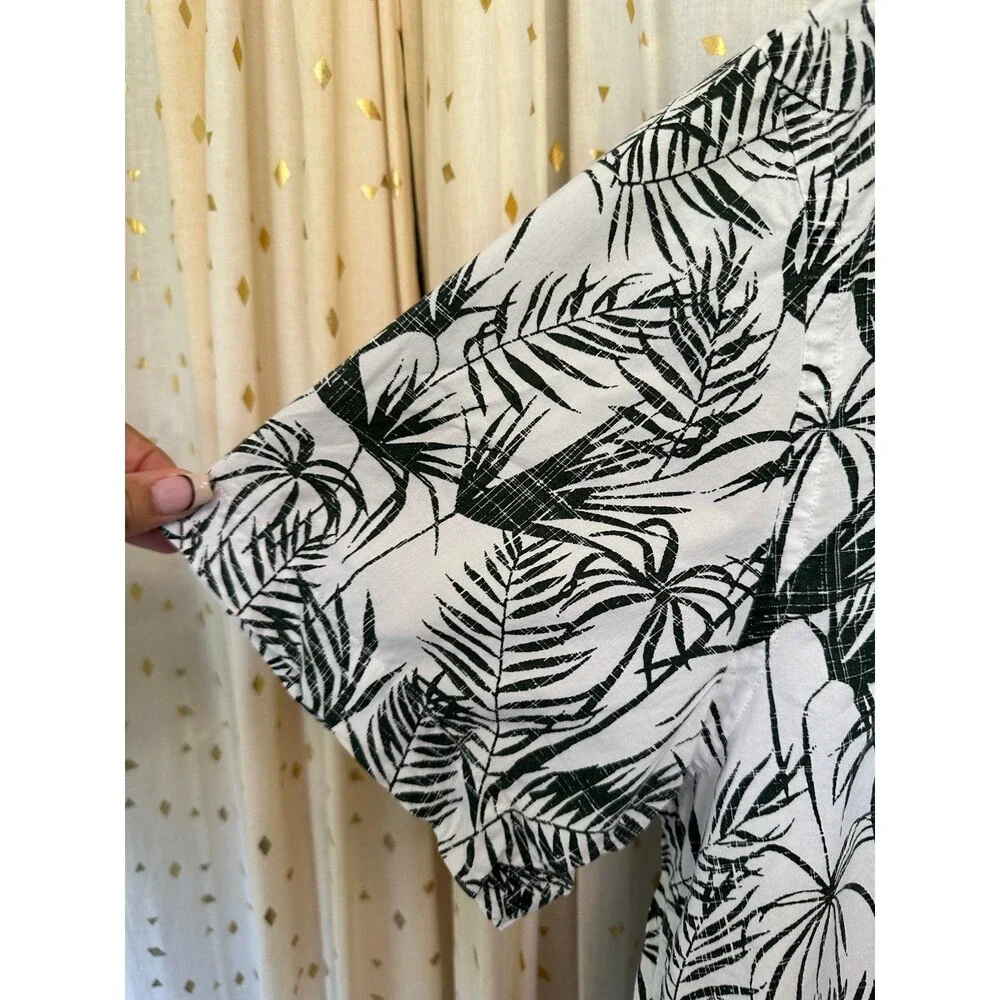 Banana Republic Factory 100% Cotton Tropical Button Slim Fit Down Shirt L